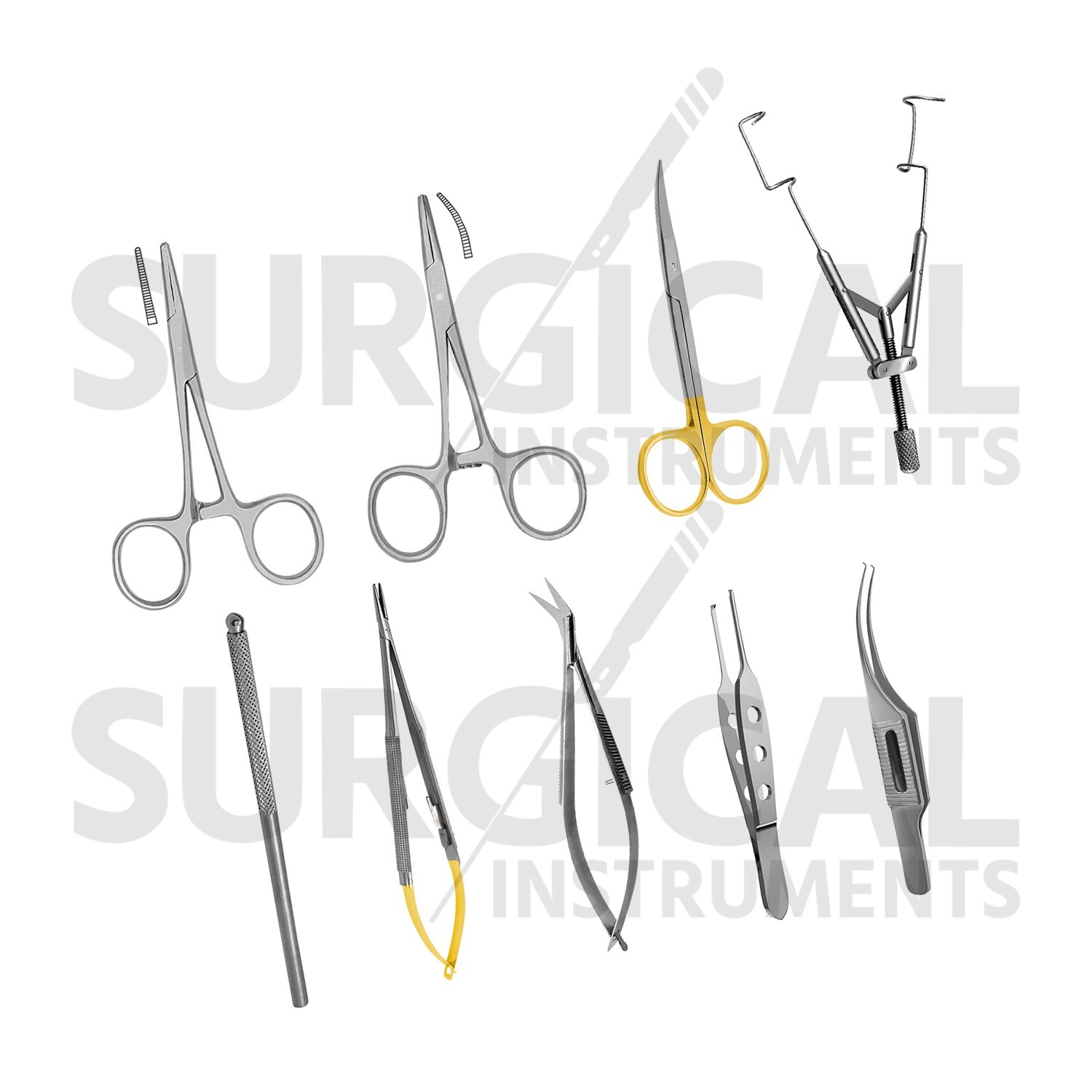 9 Pcs Large Animal Eye Set Surgical Veterinary Instruments Kit German Grade