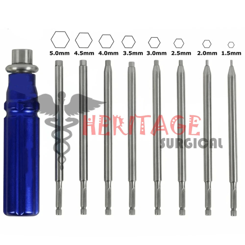 Orthopedic Bone Screwdriver Set With Quick Coupling Handle Surgical Instruments