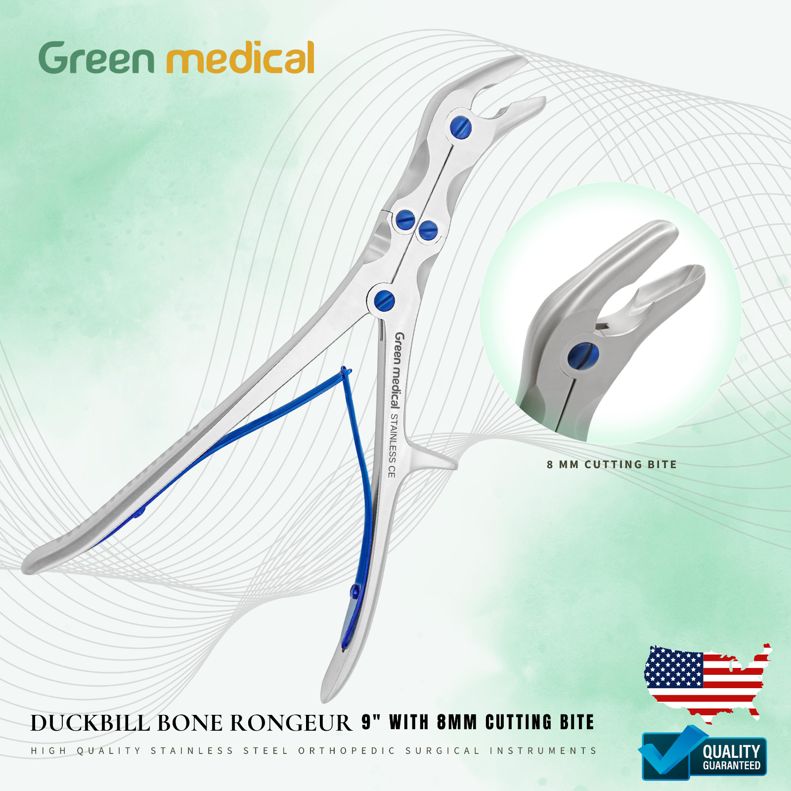 Duckbill Bone Rongeur 9″ Orthopedic Surgical Instruments Stainless German Grade