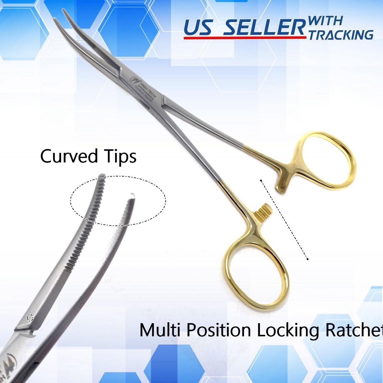 5.5″Surgical Kelly Forceps Hemostat Locking Clamp Artery Suture Dissection Plier