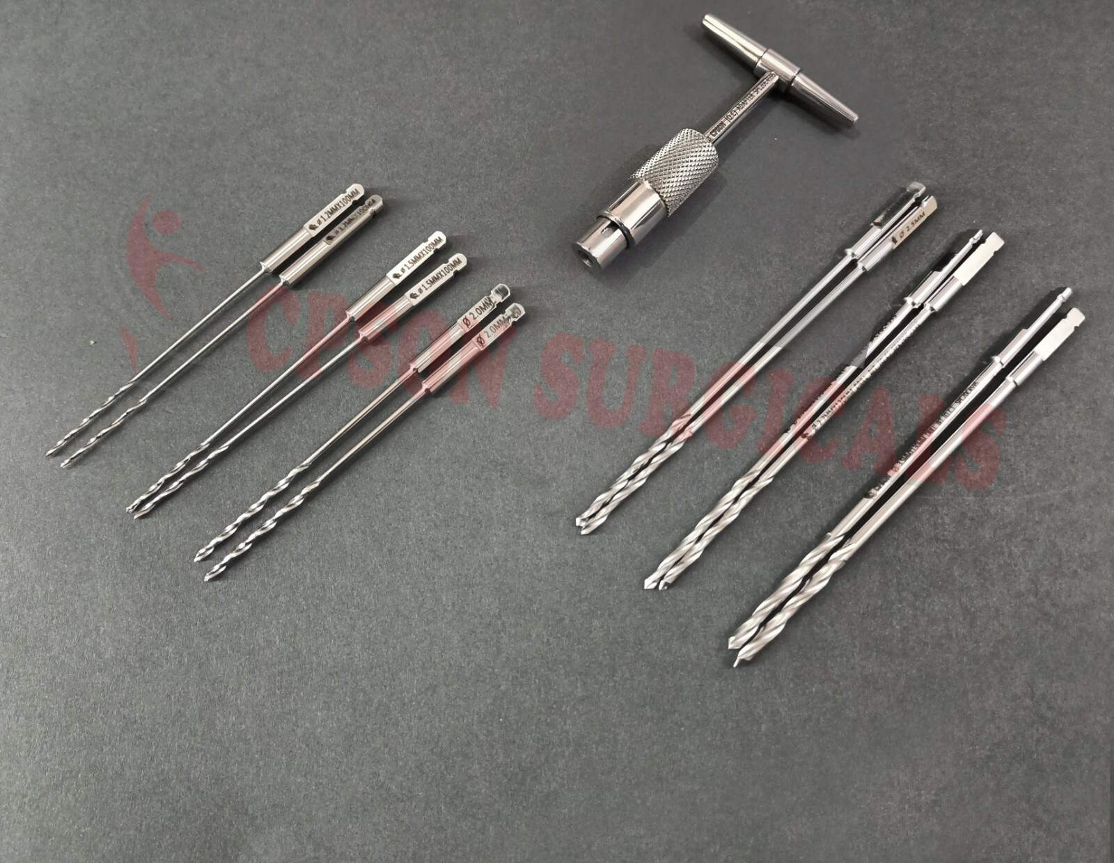 Veterinary QC Drill Bit 1.2, 1.5, 2.0, 2.5, 2.7 & 3.5mm -Set of 12pcs + Adapter