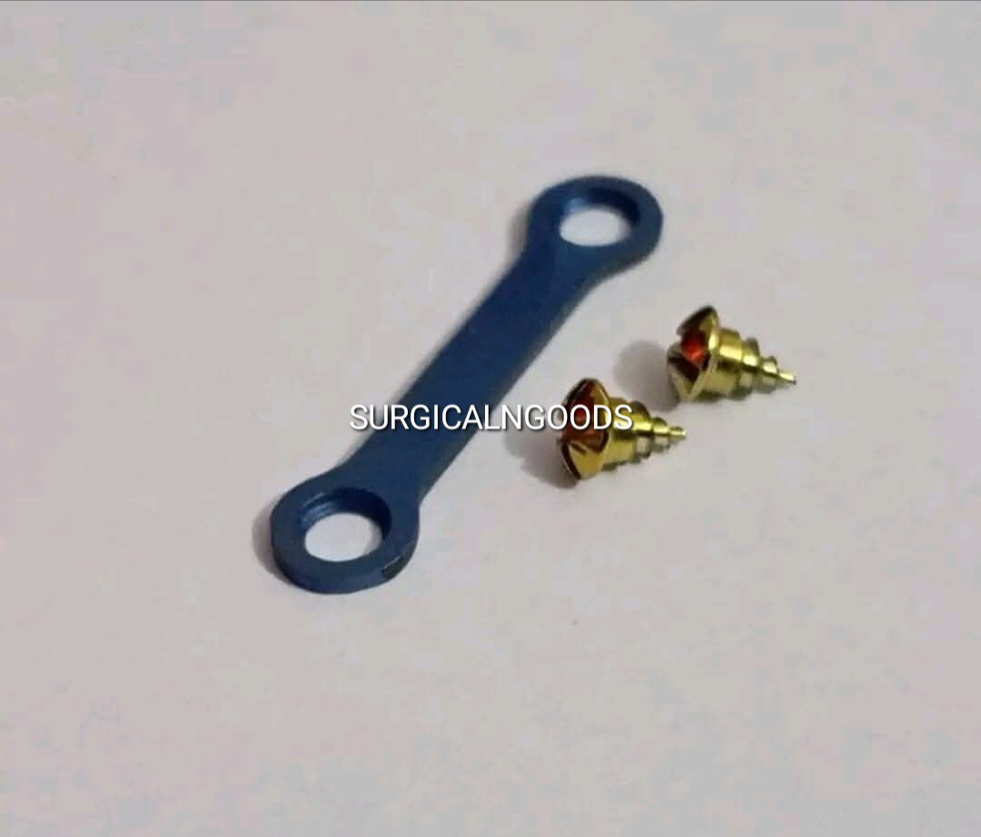 Maxillofacial Mandible 2 Holes Plate Micro Bone1.5/2.0/2.5mm 20pc & Screws 15pc