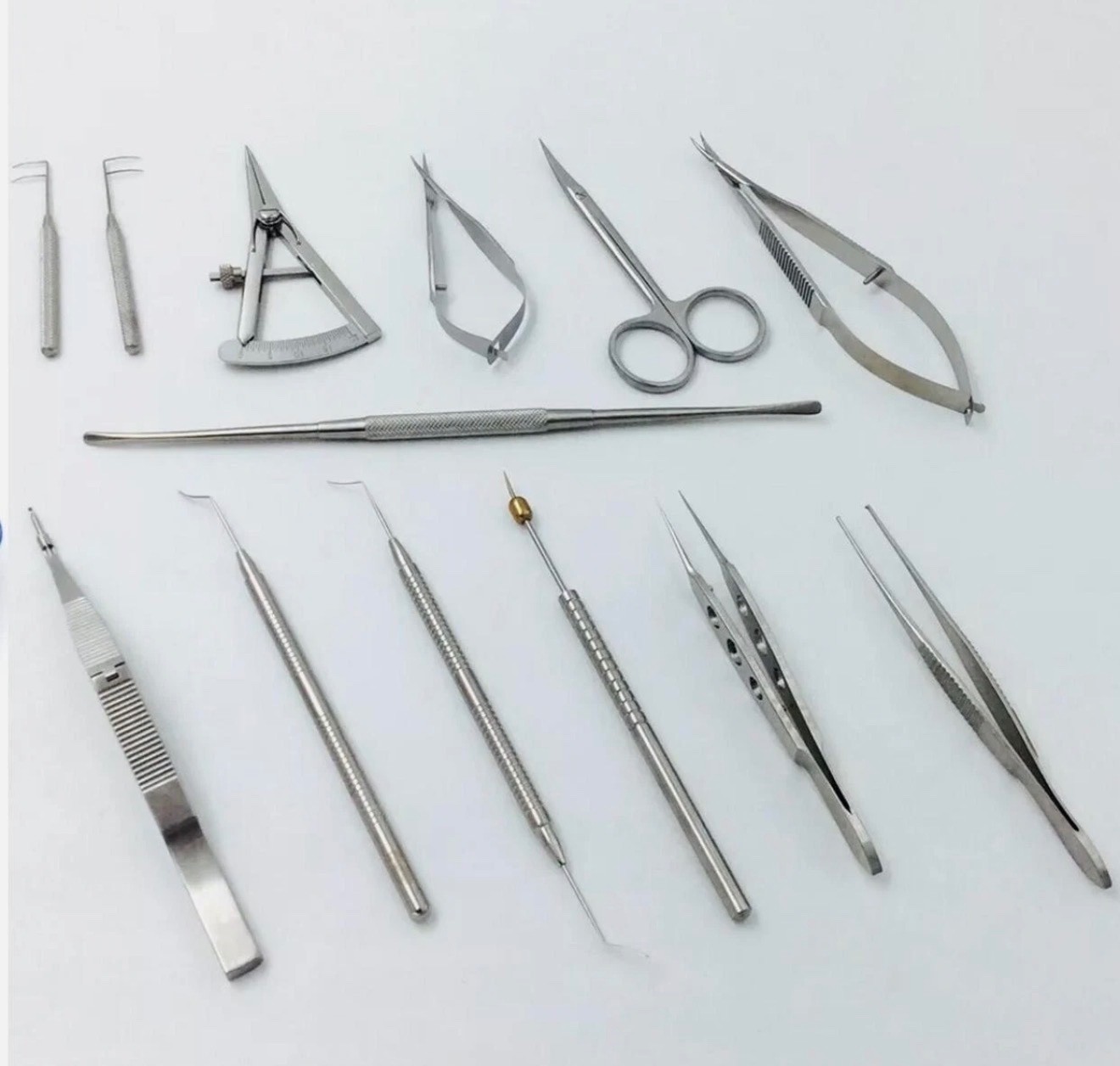 glaucoma surgical instruments kit set ophthalmic & silicone tray Stainless steel