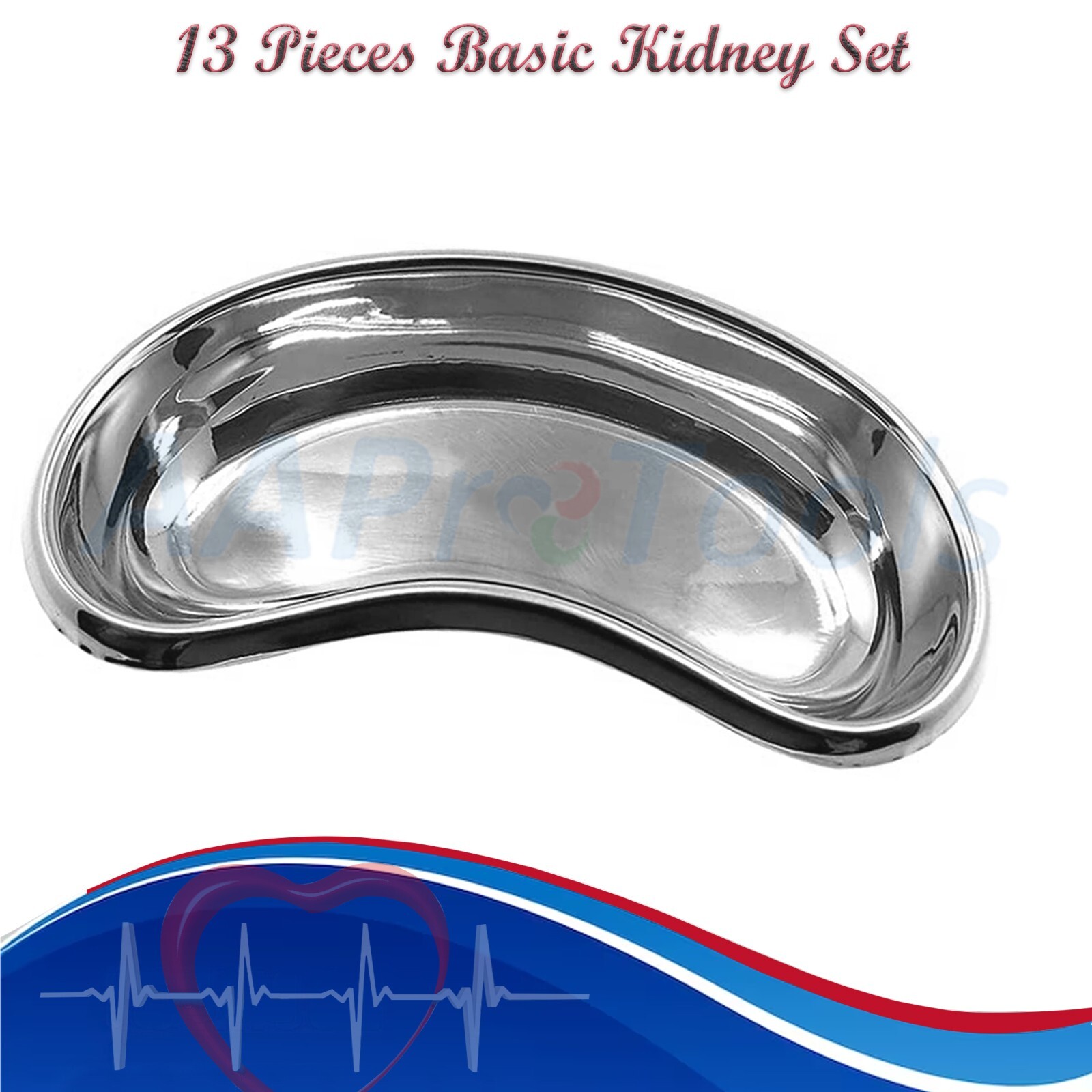 Set of 13 Pieces Basic Minor Surgery Kit Steel Kidney Tray Surgical Instruments