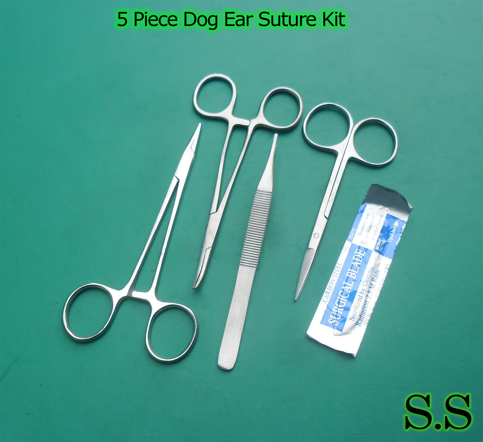 5 Piece Dog Ear Suture Kit Surgical Veterinary Instruments