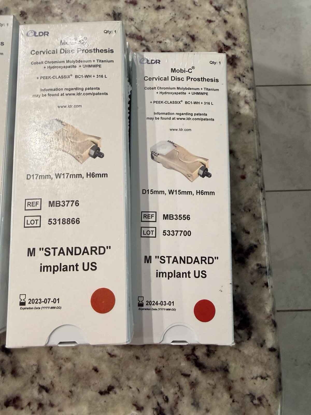 LDR Mobi-C Cervical Disc Prosthesis Implant, M Standard, MB3376 US Ortho