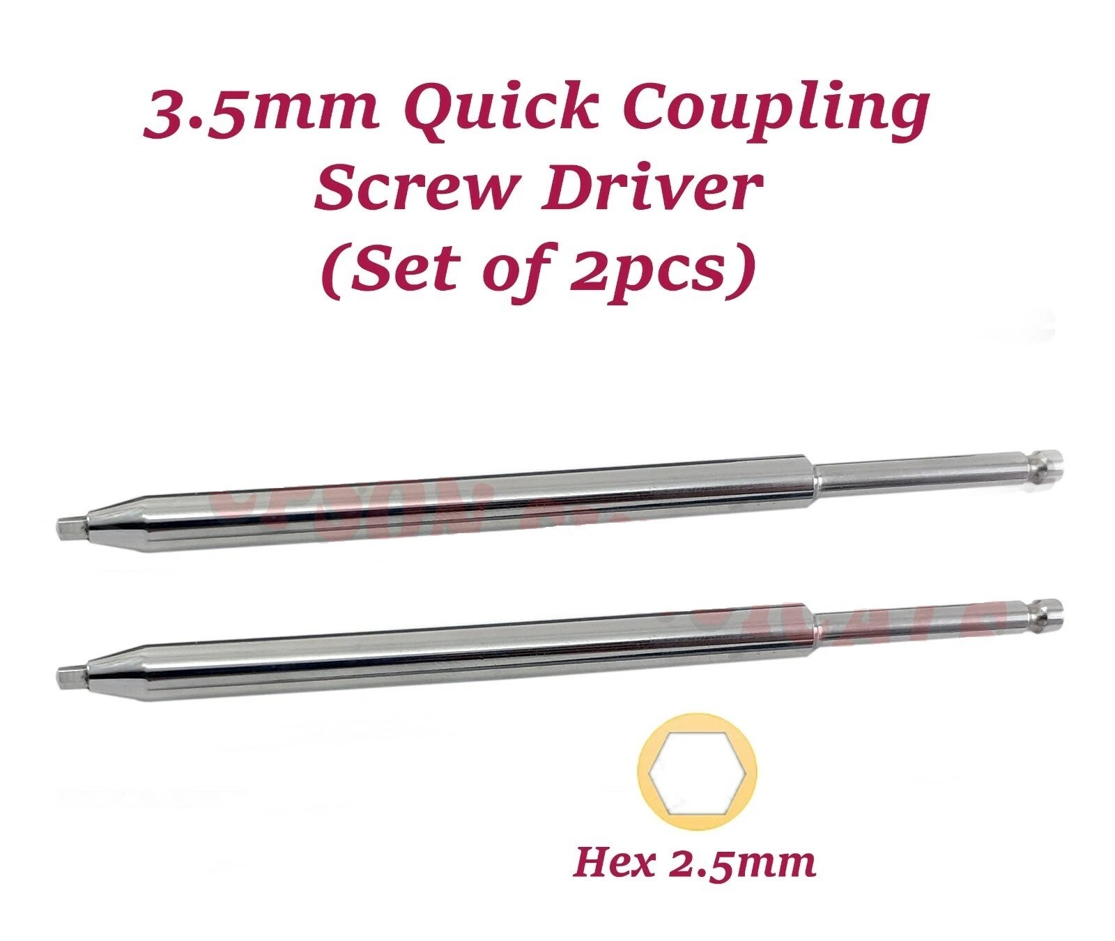 3.5mm Quick Coupling Screw Driver (hex 2.5mm) Surgical Instruments SS