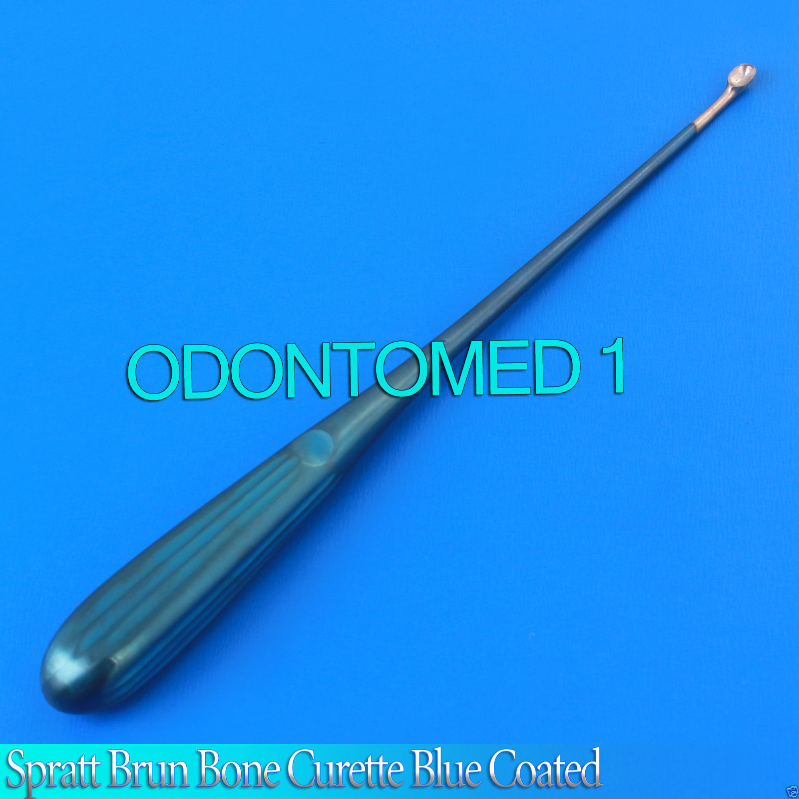 Spratt Brun Bone Curette Size 2 Blue Coated Surgical Instrument