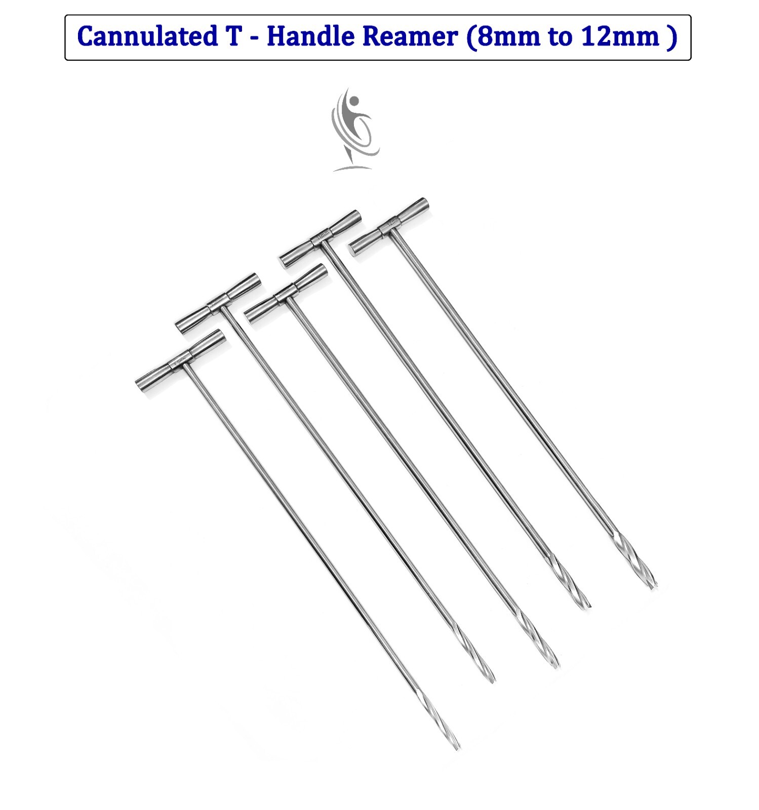 Cannulated T Handle Reamer 8mm to 12mm Lot of 5pcs Veterinary SS Instrument