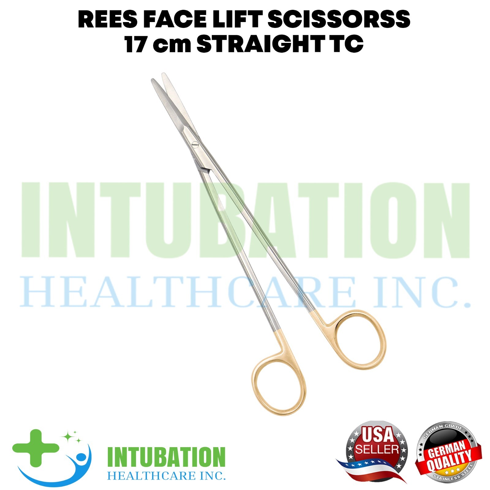 REES Face Lift Scissor 17cm Straight TC Tip Stainless Steel Surgical Instrument