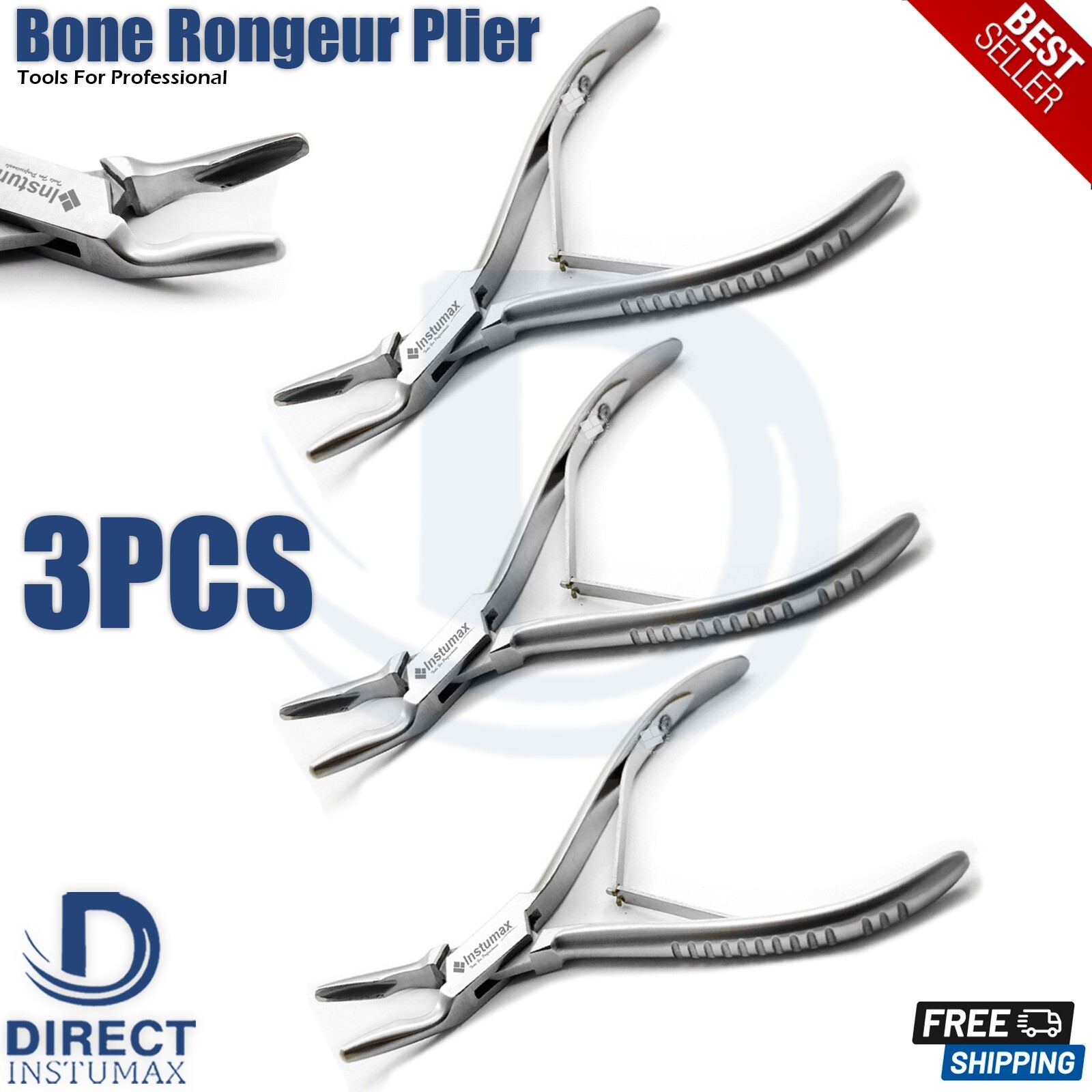 3Pcs Bone Rongeur Plier Dental Implant Surgical Instruments Orthopedic Surgery