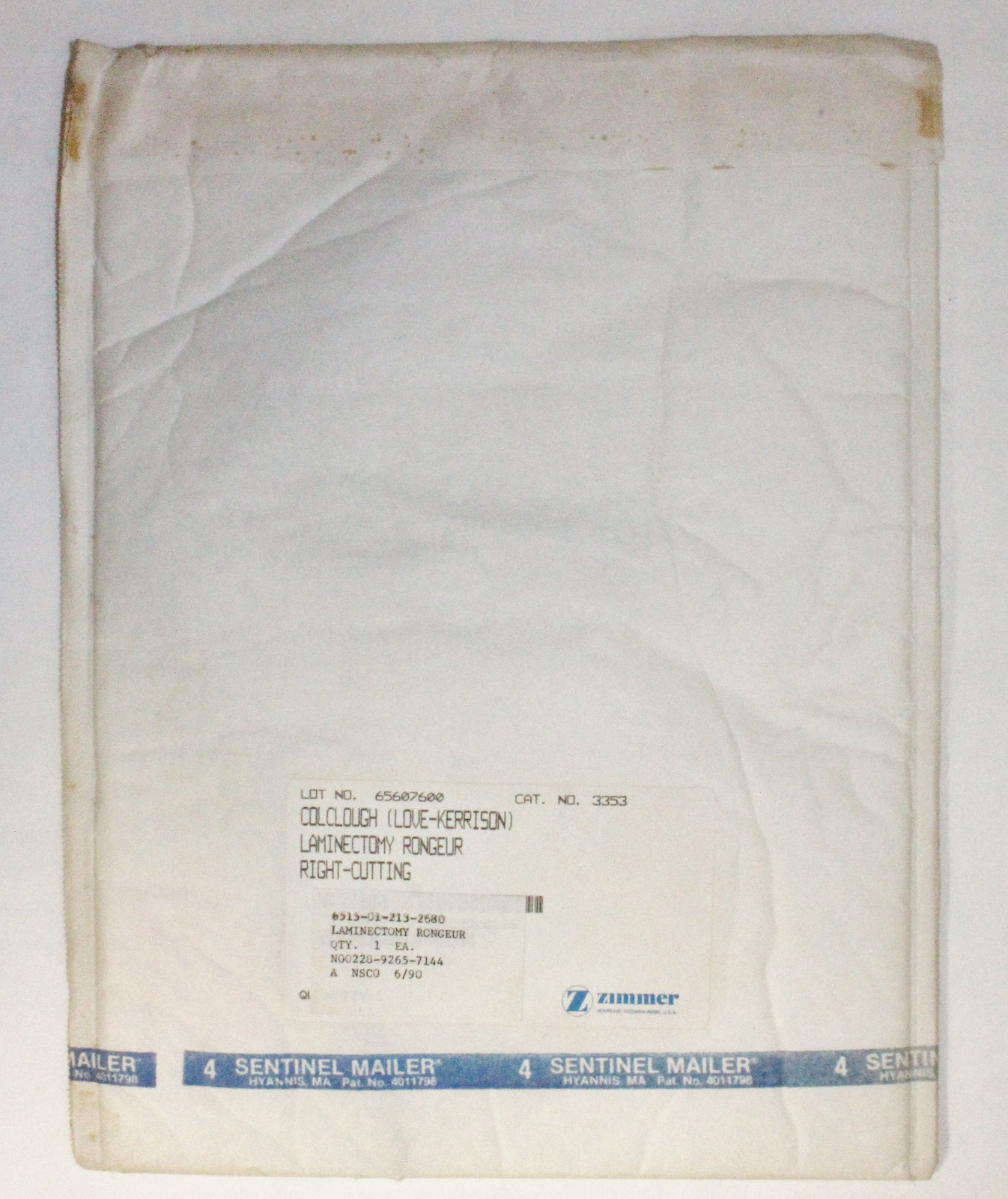 ZIMMER LOVE KERRISON LAMINECTOMY RONGEUR 7″ 4MM RIGHT CUTTING 3353