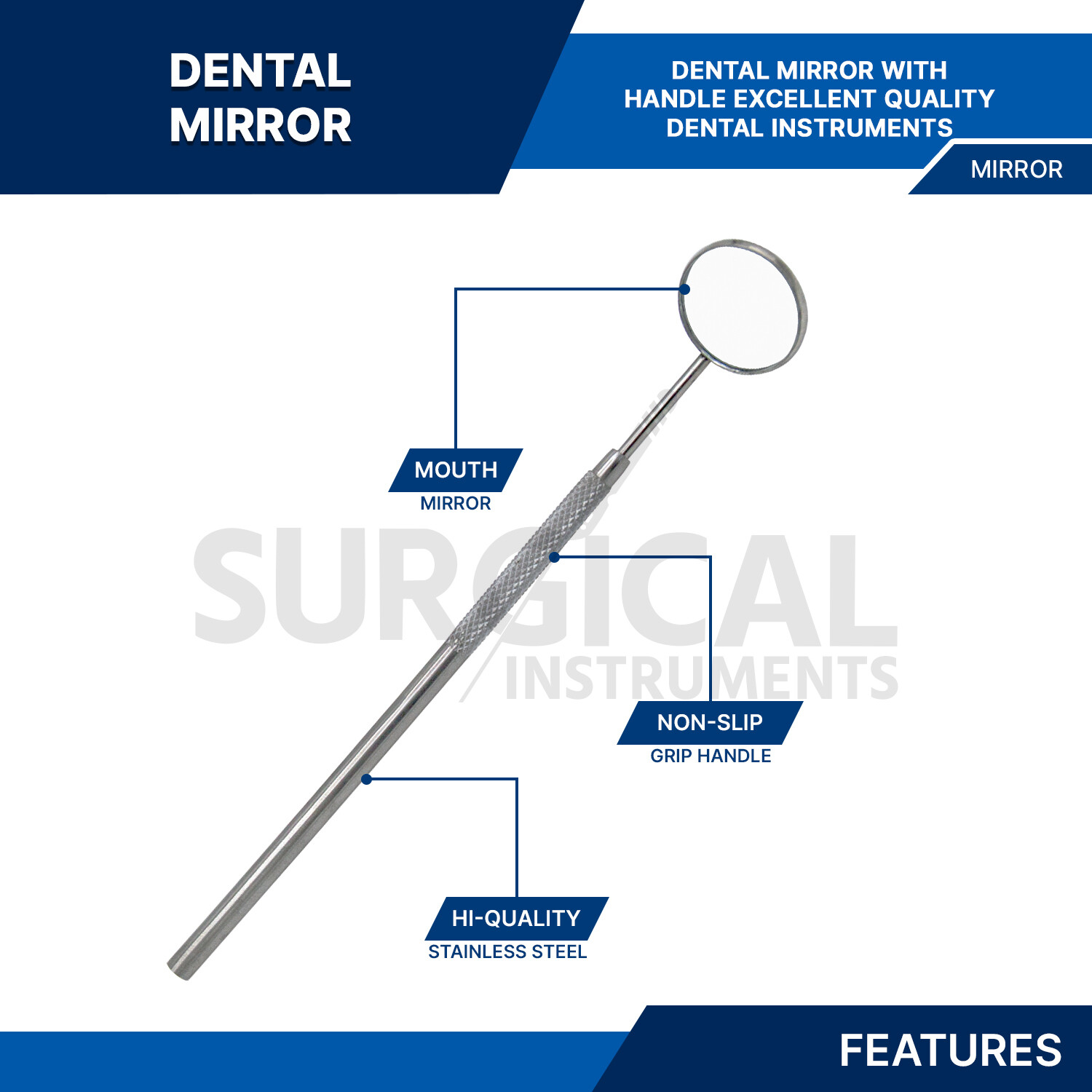 12 Pcs Dental Mirrors Stainless steel Surgical Instruments German Grade