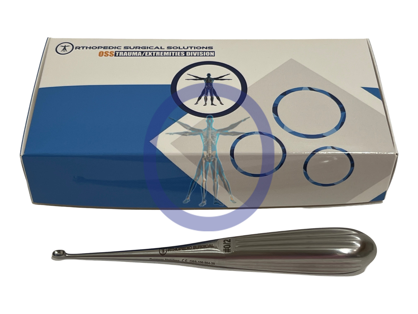 Orthopedic Surgical Bruns Curette 7”, Straight, Oval, # 0/2 *NEW*