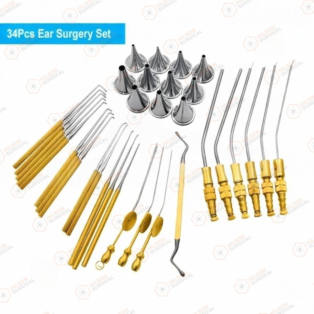 34-Piece Otology Surgical Instrument Set – ENT Ear Surgery Kit
