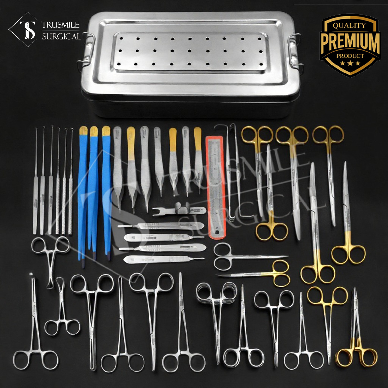 Aston Facelift Surgical Instrument Set, 52 Pcs, with Sterilizing Box