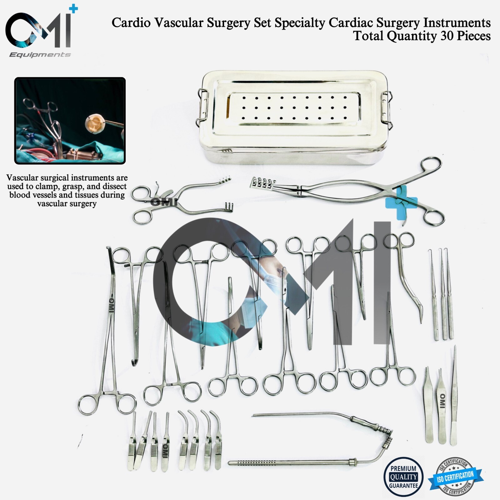 Cardio Vascular Surgery Set of 30 PCs Specialty Cardiac Surgery Instruments Kit