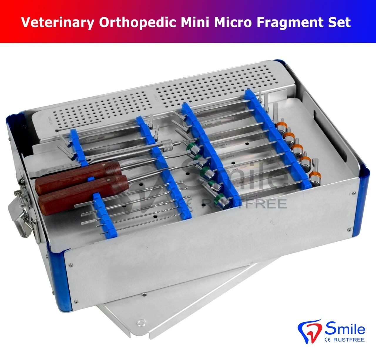 Veterinary Orthopedic Mini-Micro Fragment System Set 1.5/2.0/ 2.7/3.5/4.0 mm