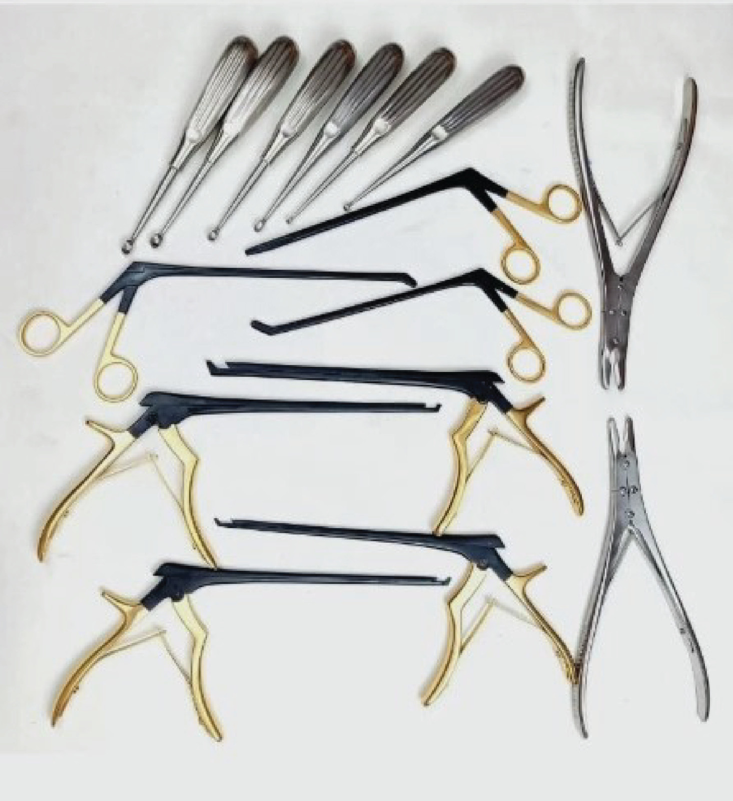 Kerrison Rongeurs Bone Curettes 15 PCs Set Surgical Orthopedic Instrument A+.