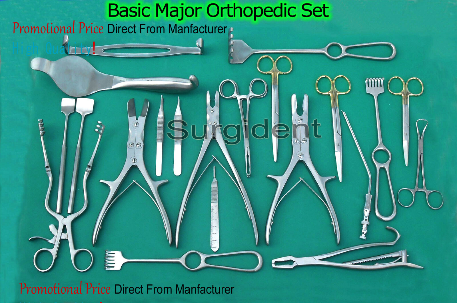 Basic Major Orthopedic Set Surgical Instruments OR Grade Stainless Steel