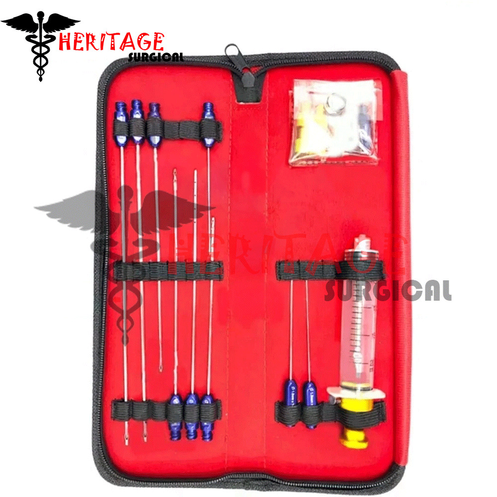 Cannula Set of 17 Pieces Liposuction Luer Lock Transplantation Fat Transfer Kit