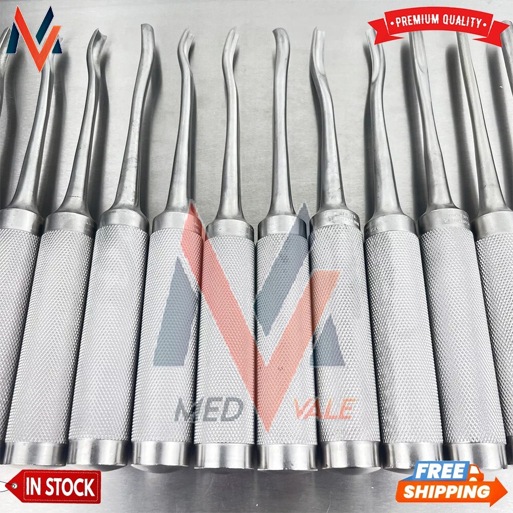 Askin Spinal Gouge, Elevators Straight & Curved Set Orthopedic Spine Lot of 20
