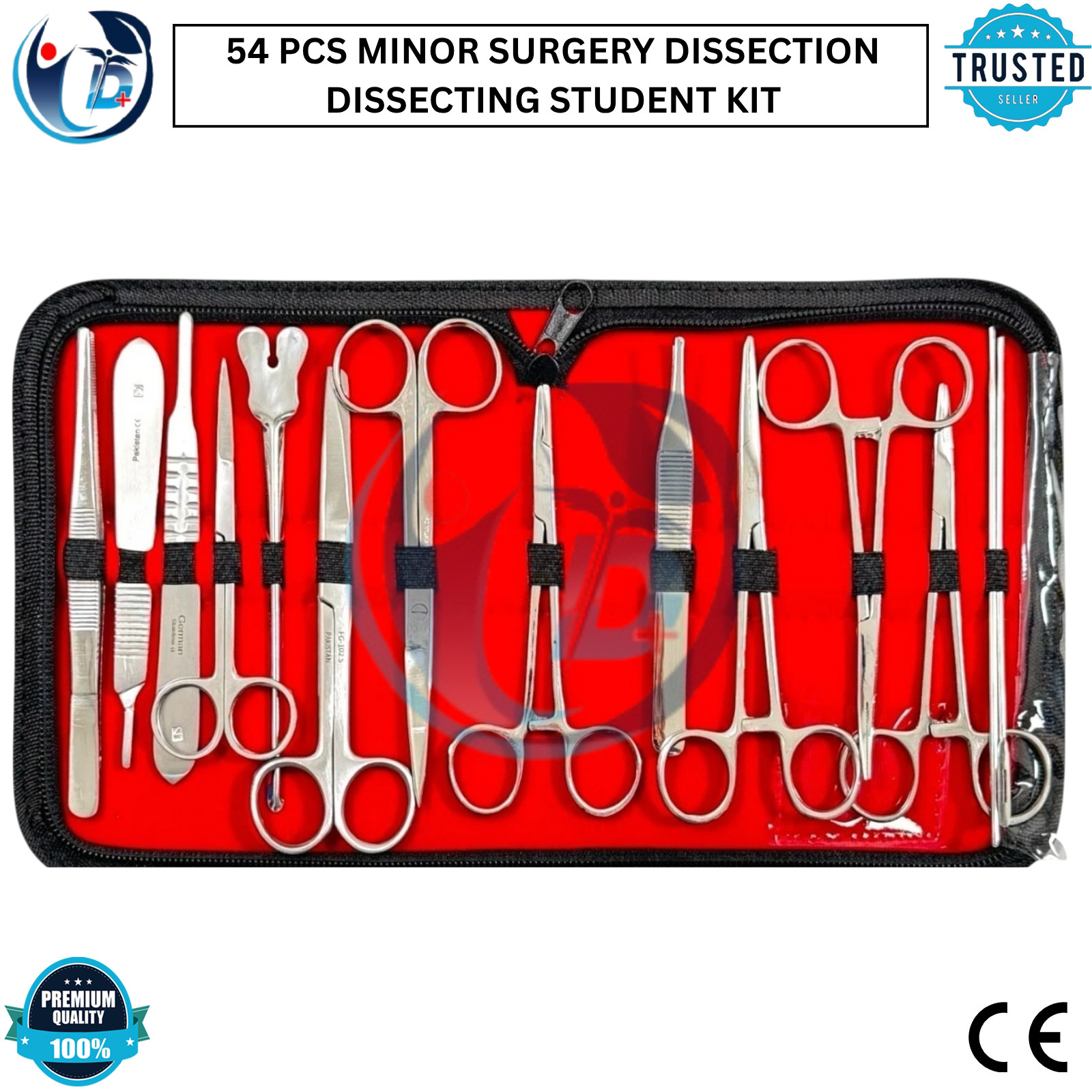 54 PCS MINOR SURGERY DISSECTION DISSECTING STUDENT KIT SURGICAL INSTRUMENTS