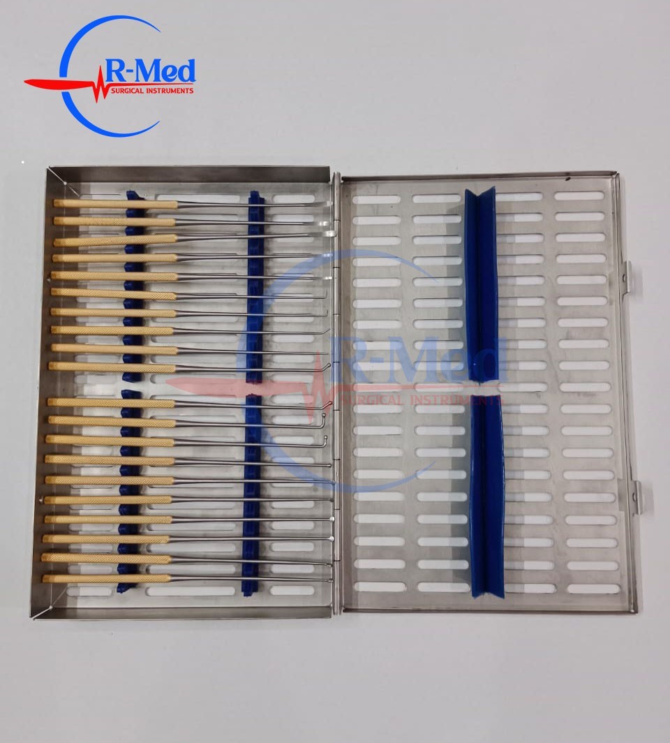 Rhoton Micro Dissector Set 20 Pieces With Gold Neurosurgery Surgical Instruments
