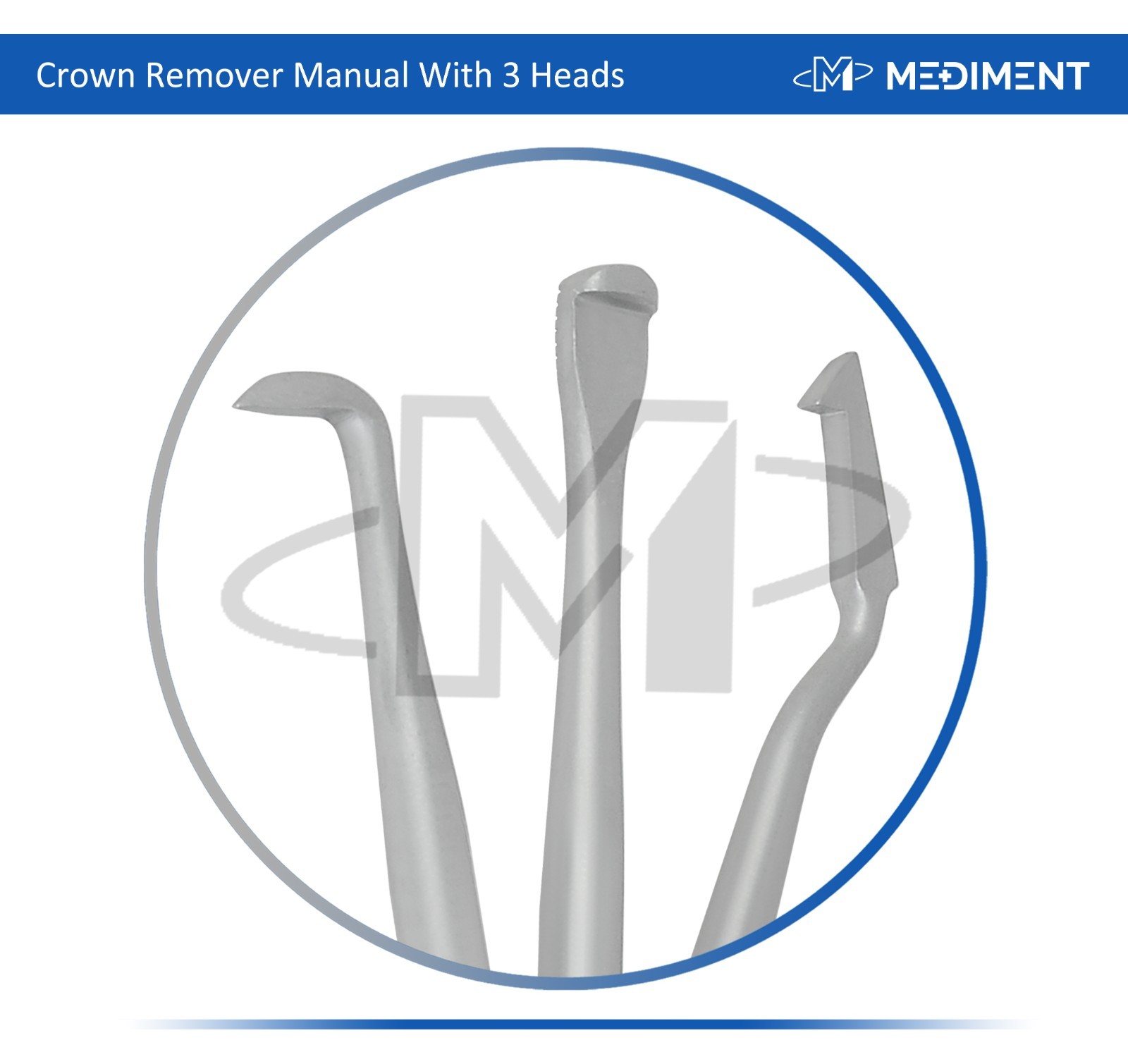 Crown Remover Manual With 3 Tips Bridge Removal Restoration Dental Instruments