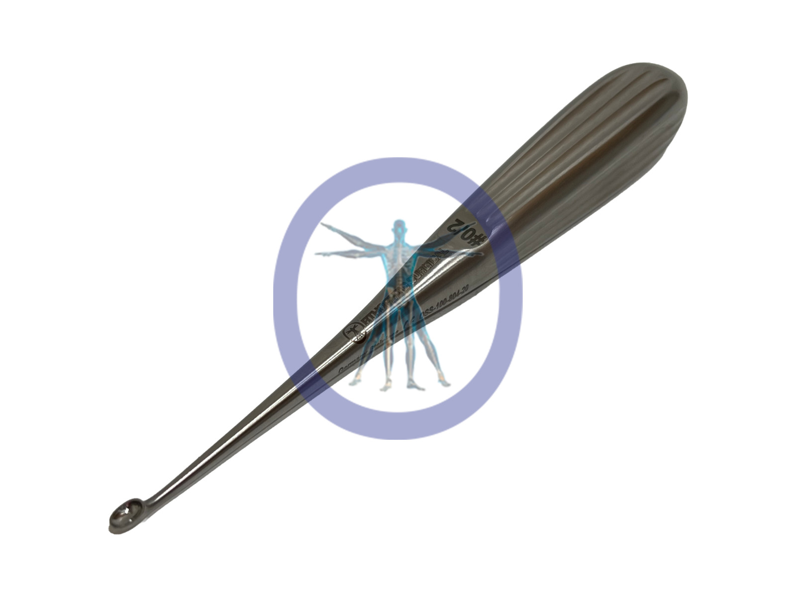 Orthopedic Surgical Bruns Curette 7”, Straight, Oval, # 0/2 *NEW*