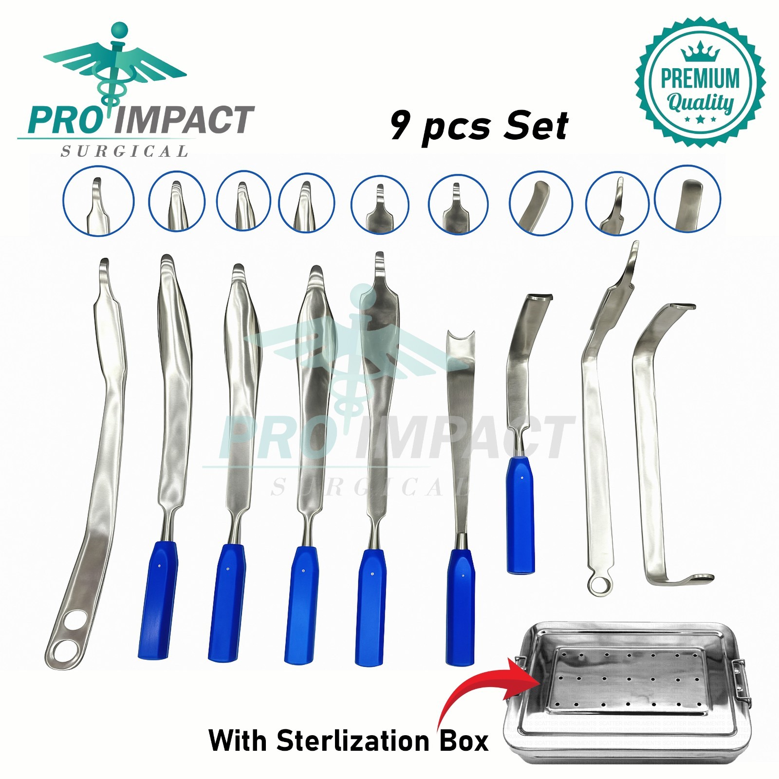 Hip Retractor Arthroplasty Instruments Orthopedic Stainless Steel 9 pcs Set