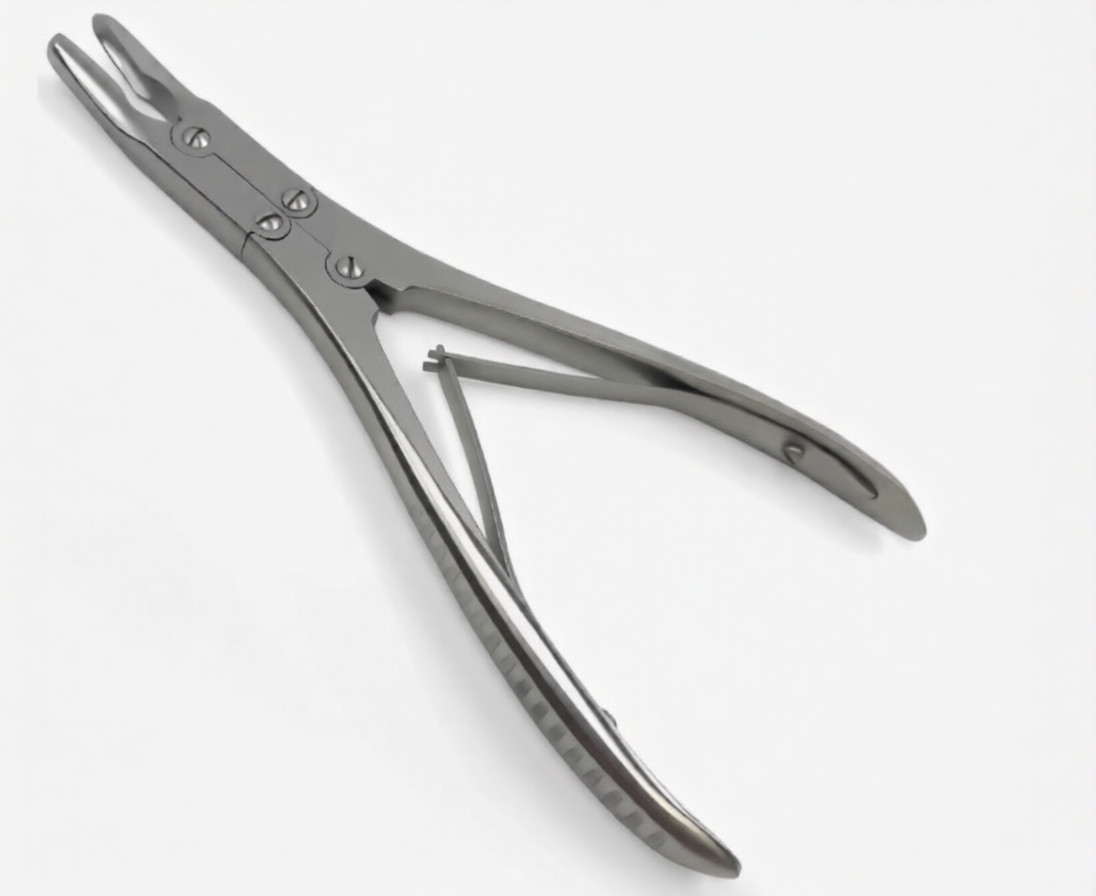 Ruskin Bone Rongeur 7.50″ Curved 5mm Bite Double Action Stainless German Grade