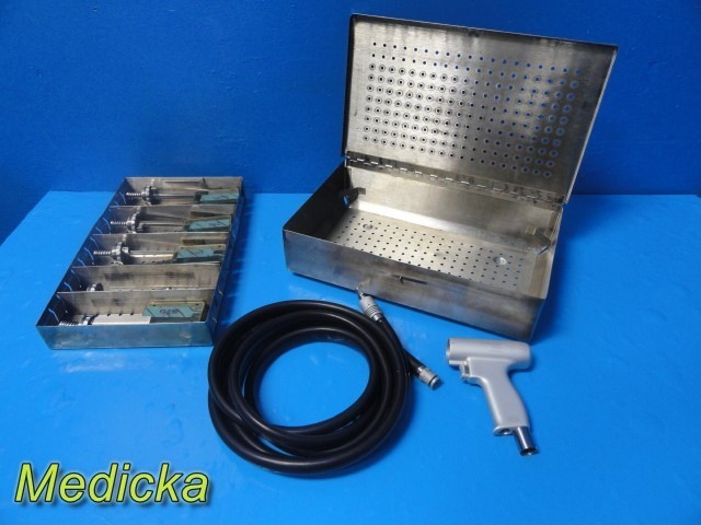3M Ronjair R100 Pneumatic Rongeur Set W/ Hose, 4 Heads, Leksell & Tray ~ 37964
