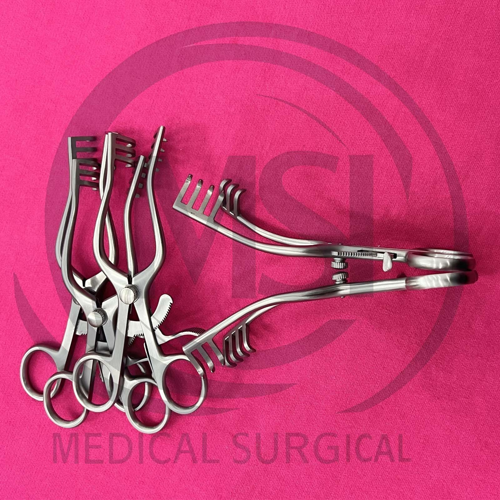 Weitlaner Retractor 13cm Sharp 4×3 Prongs Self-Retaining Surgical Instrument 5pc