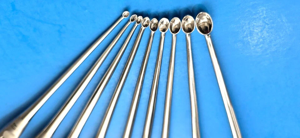 Turtle Brun Bone Curette Set 9pcs Orthopedic Surgical Sizes 000-6 CE