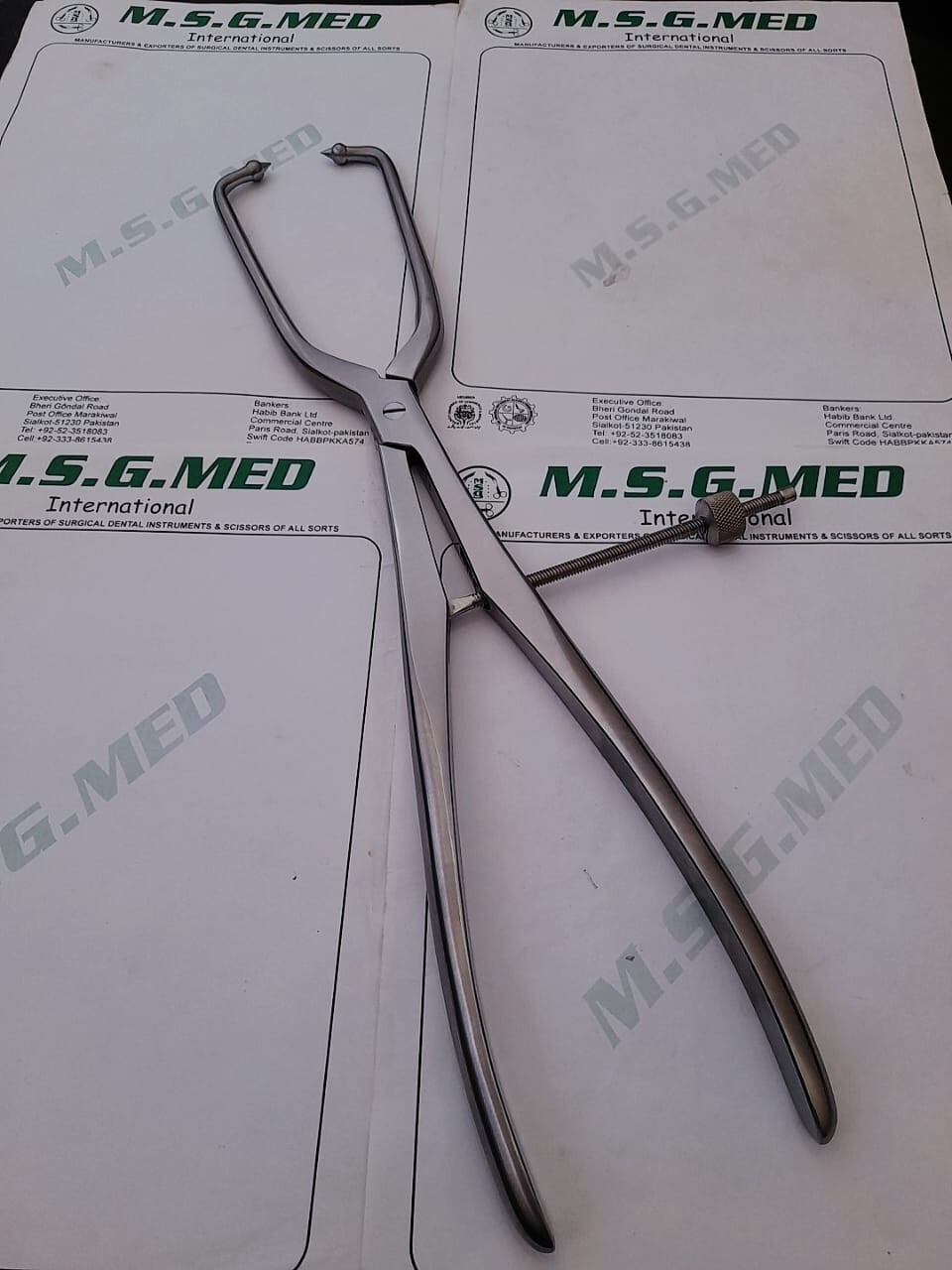 Orthopedic Pelvic Reduction Forceps 400mm/16″ Long with Ball Tip Stainless Steel