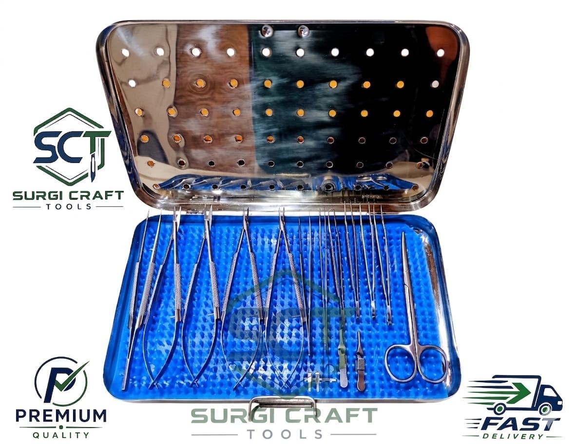 Basic Hand Surgery Set of Micro Surgical Instruments With case