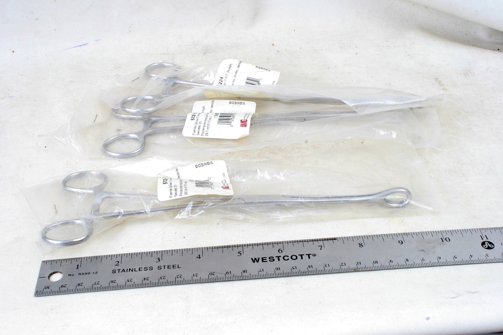 NOS Foerster Splinter/Sponge Forceps 9-1/2″ straight, serrated