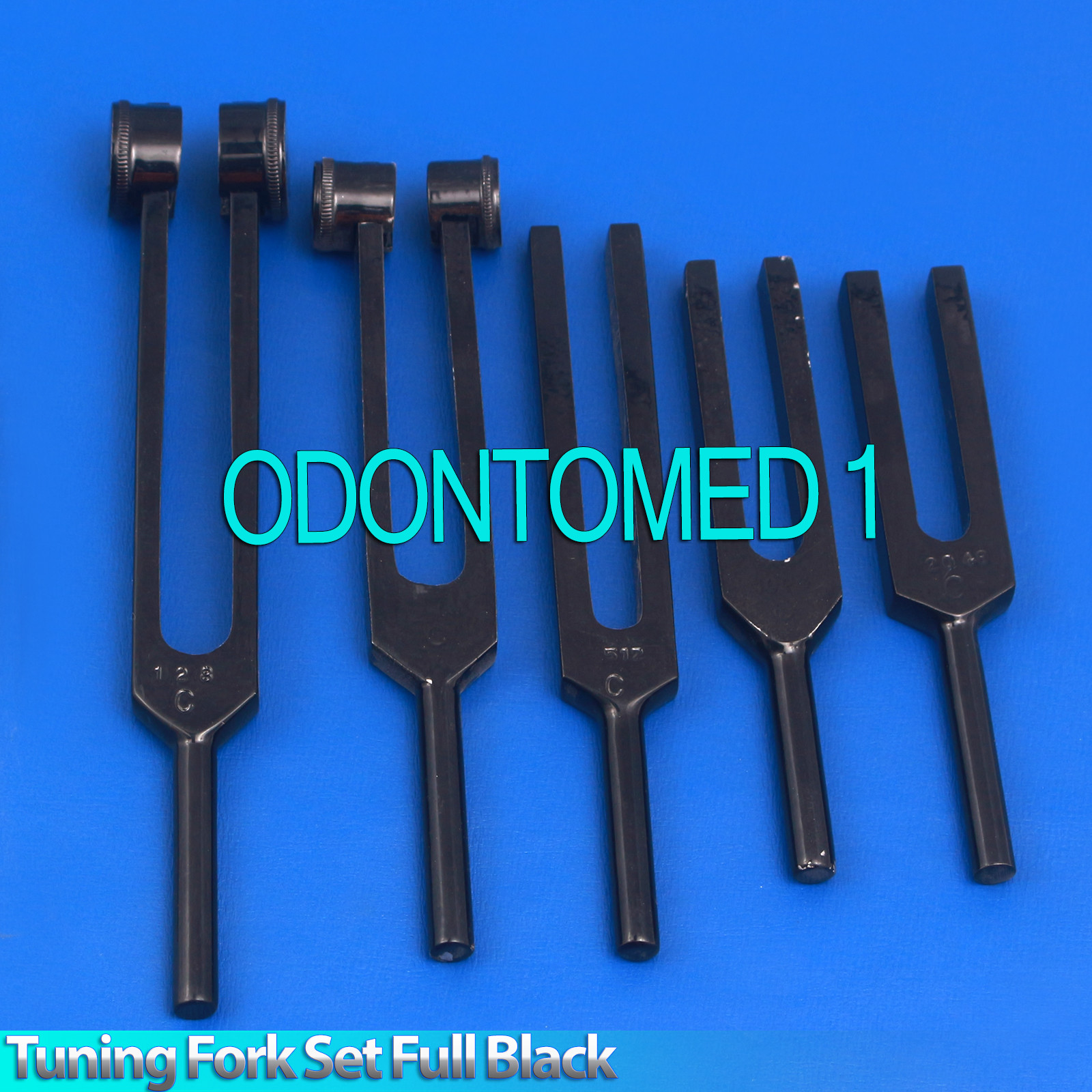 Full Black Tuning Fork Set Of 5 Pieces Medical Surgical Diagnostic Instruments