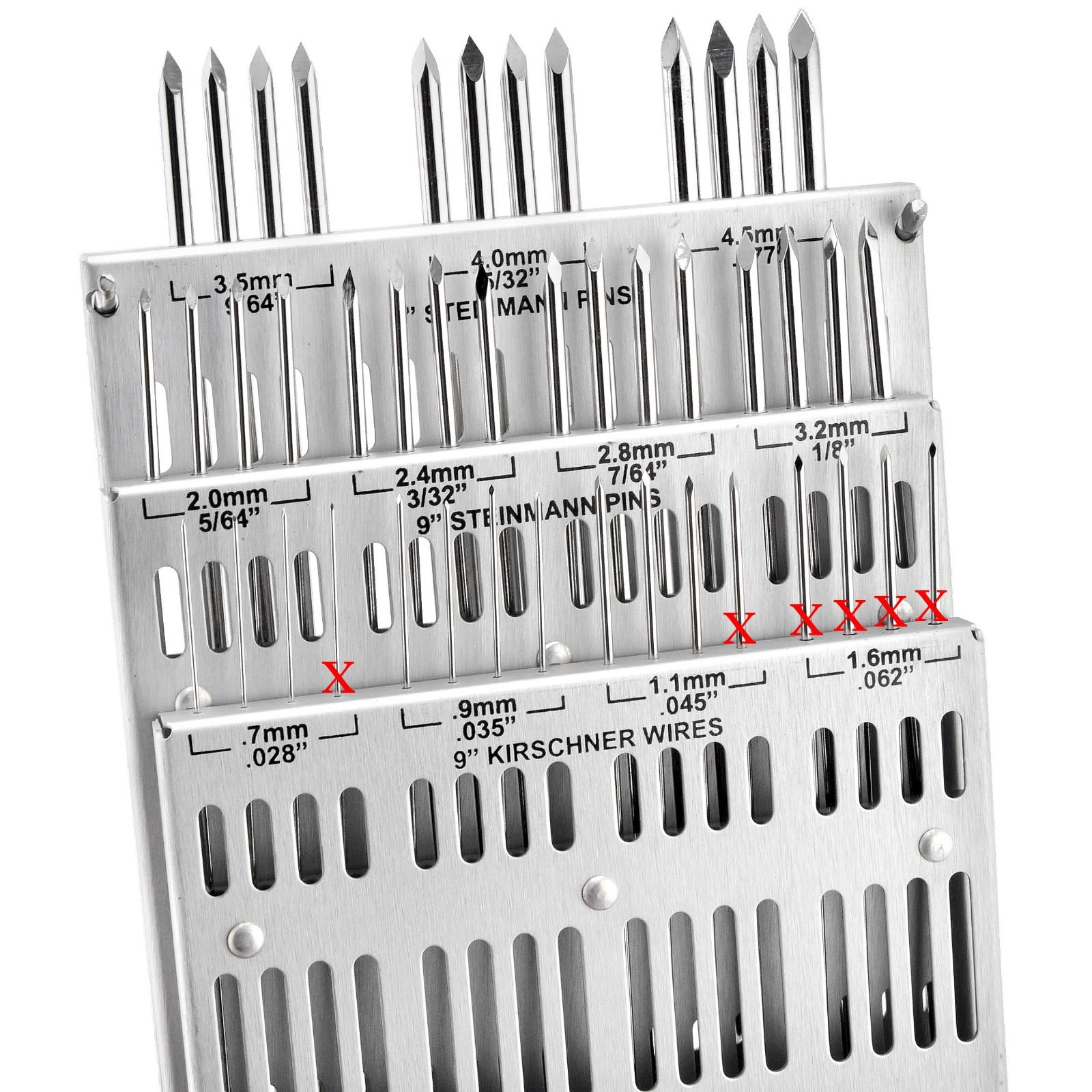 KMedic Km 71-009 K-Wire Kirschner Wire & Steinmann Pin 0.7mm/0.028″-4.5mm/0.177″