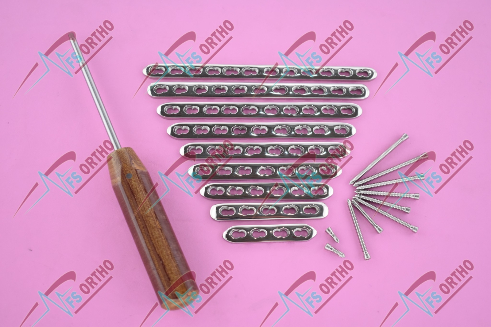 Locking Straight 2.7mm Plates 4 to 12 Holes & 2.7mm LCP Screws (66 Pcs) SS 316L