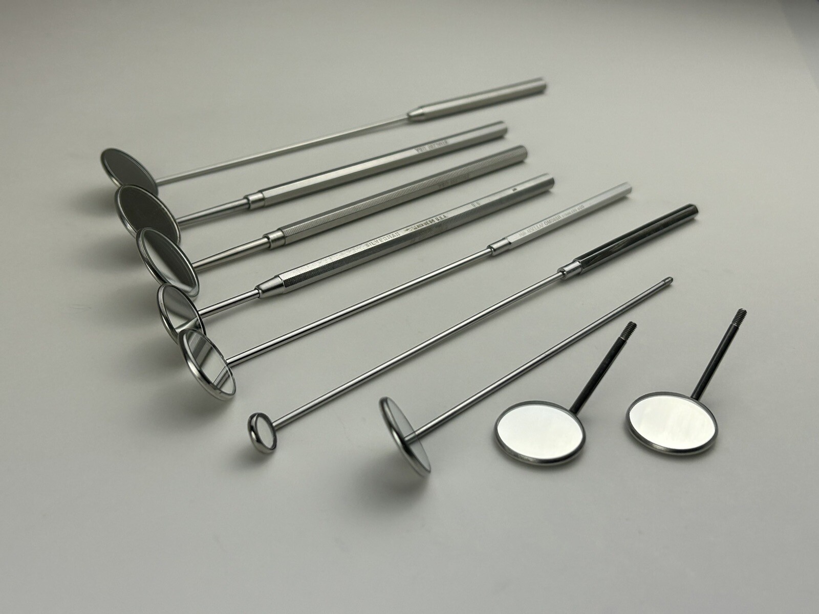 Laryngeal Surgical Mirror Lot of 6 Complete Mirrors With 3 Tips AESCULAP OM085R
