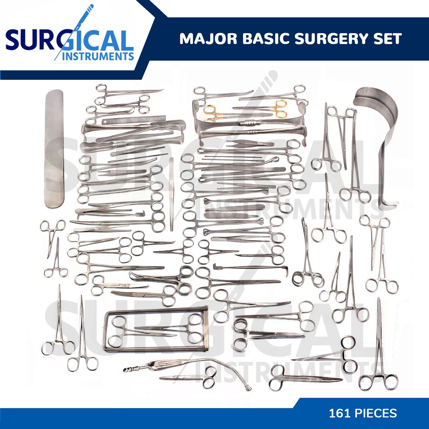 Major Basic Surgery 161 Pcs Set Surgical Instrument Stainless steel German Grade