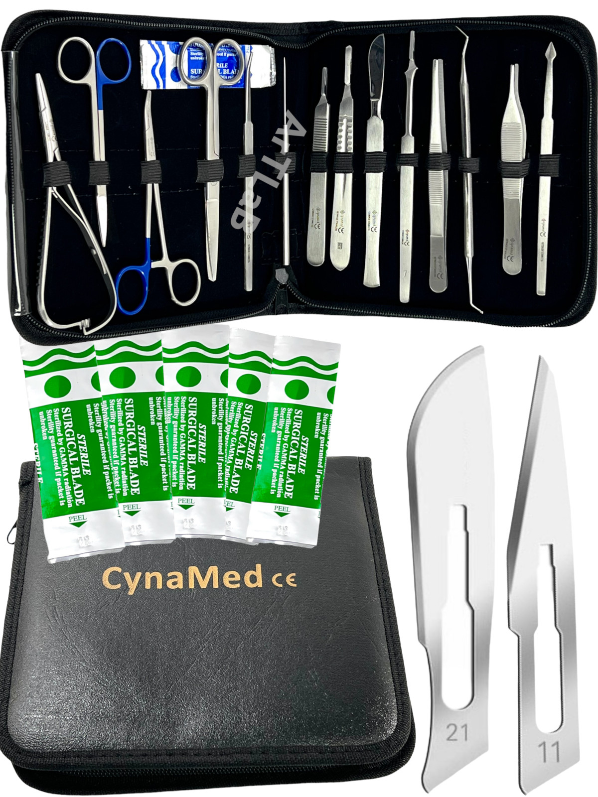 Premium 34 pcs Minor Surgery Set Surgical Instruments Kit Stainless Steel W/Case