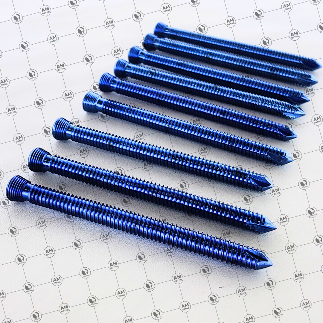 AO Sáfety Locking Self Tápping 5.0mm Screws 20mm to 80mm 110 Pcs Set Titanium