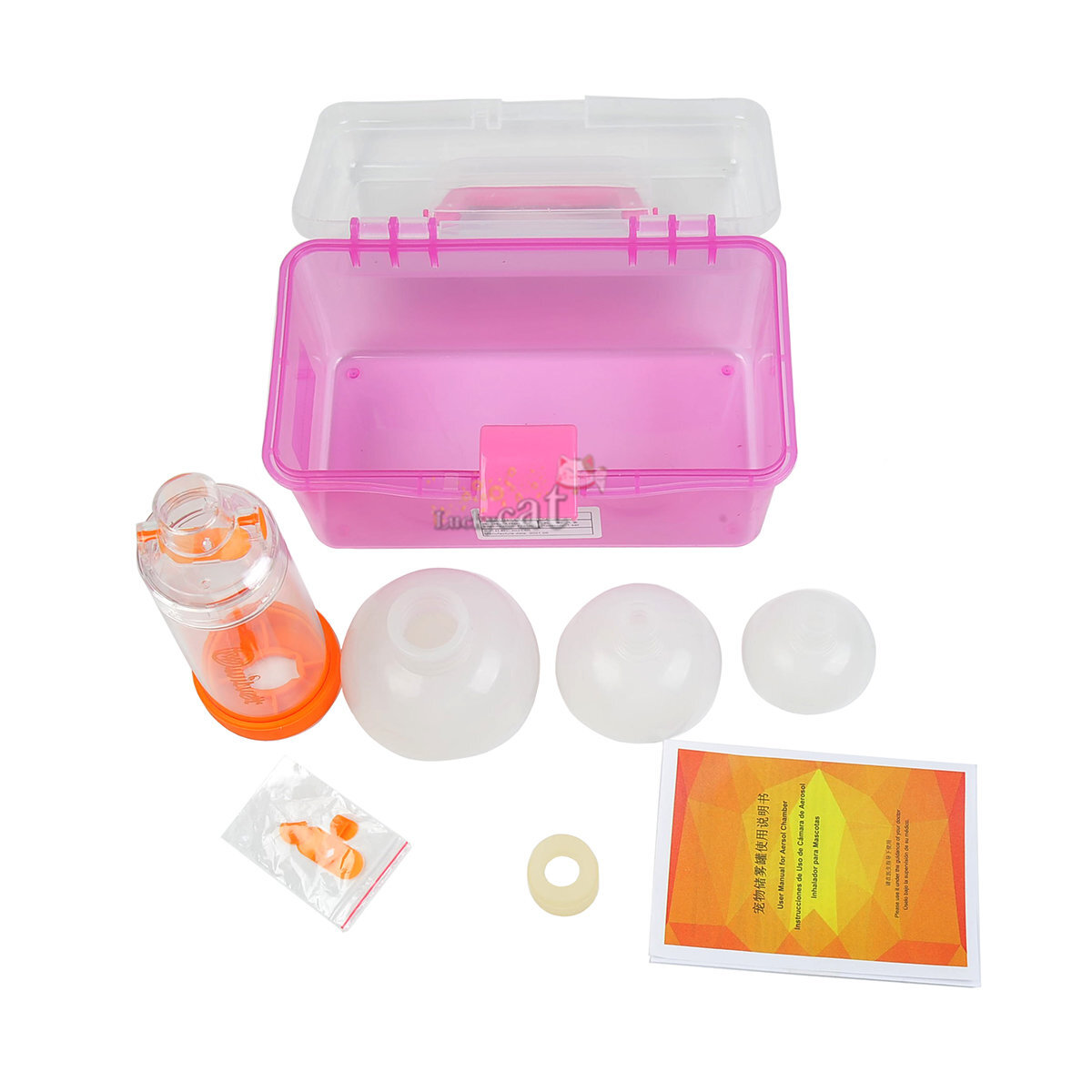 Pet Aerosol Chamber Storage Bottle with 3 Masks Veterinary Supplies