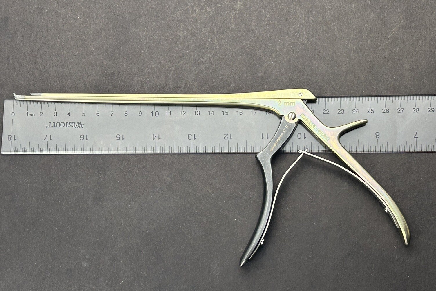 RUGGLES RB5862 Ultra Coat Micro Kerrison Rongeur 40° Up 2mm 10mm Bite 8in WL