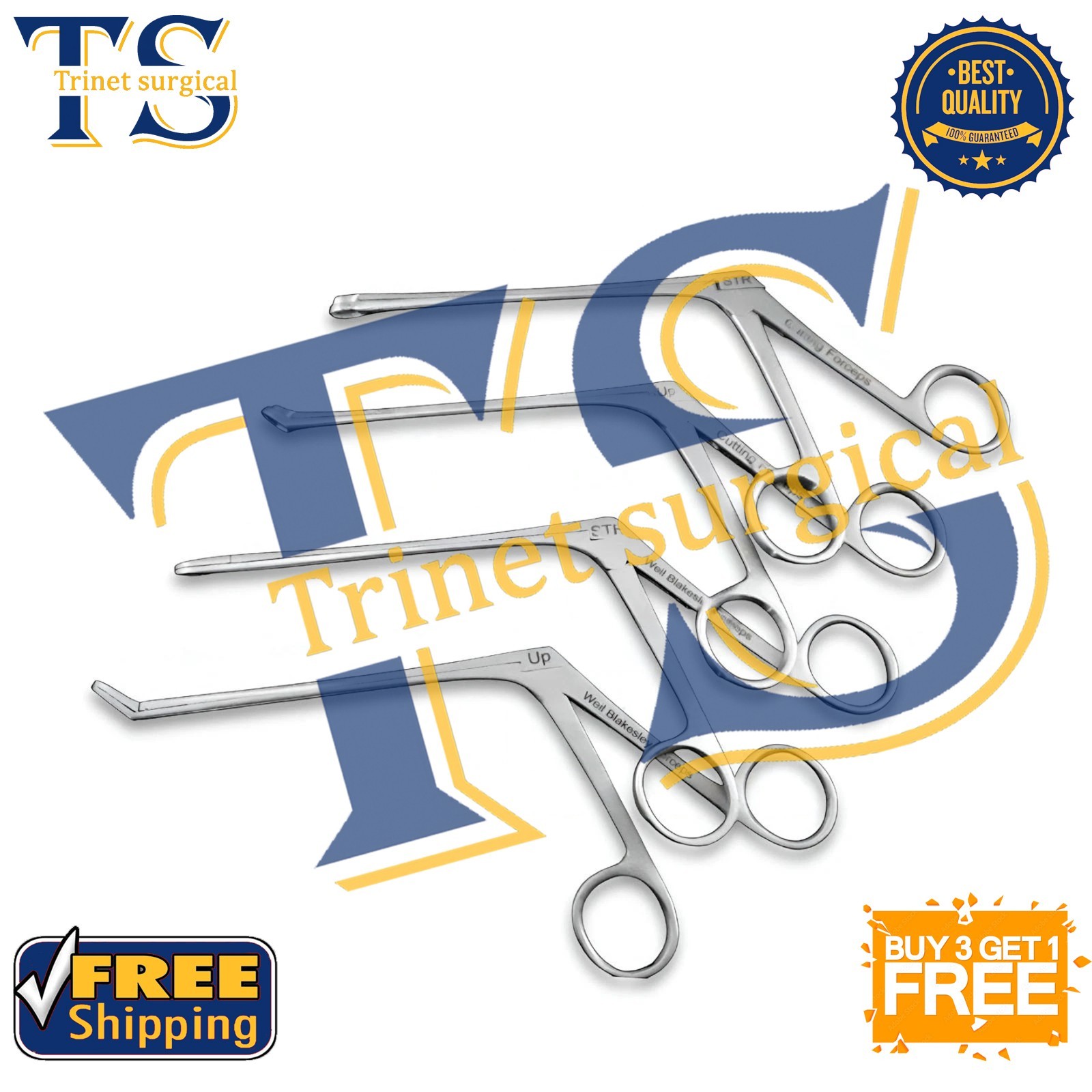Weil Blakesley & Thru Cut Nasal Forceps Straight And 45 Degree 4 PCs Set