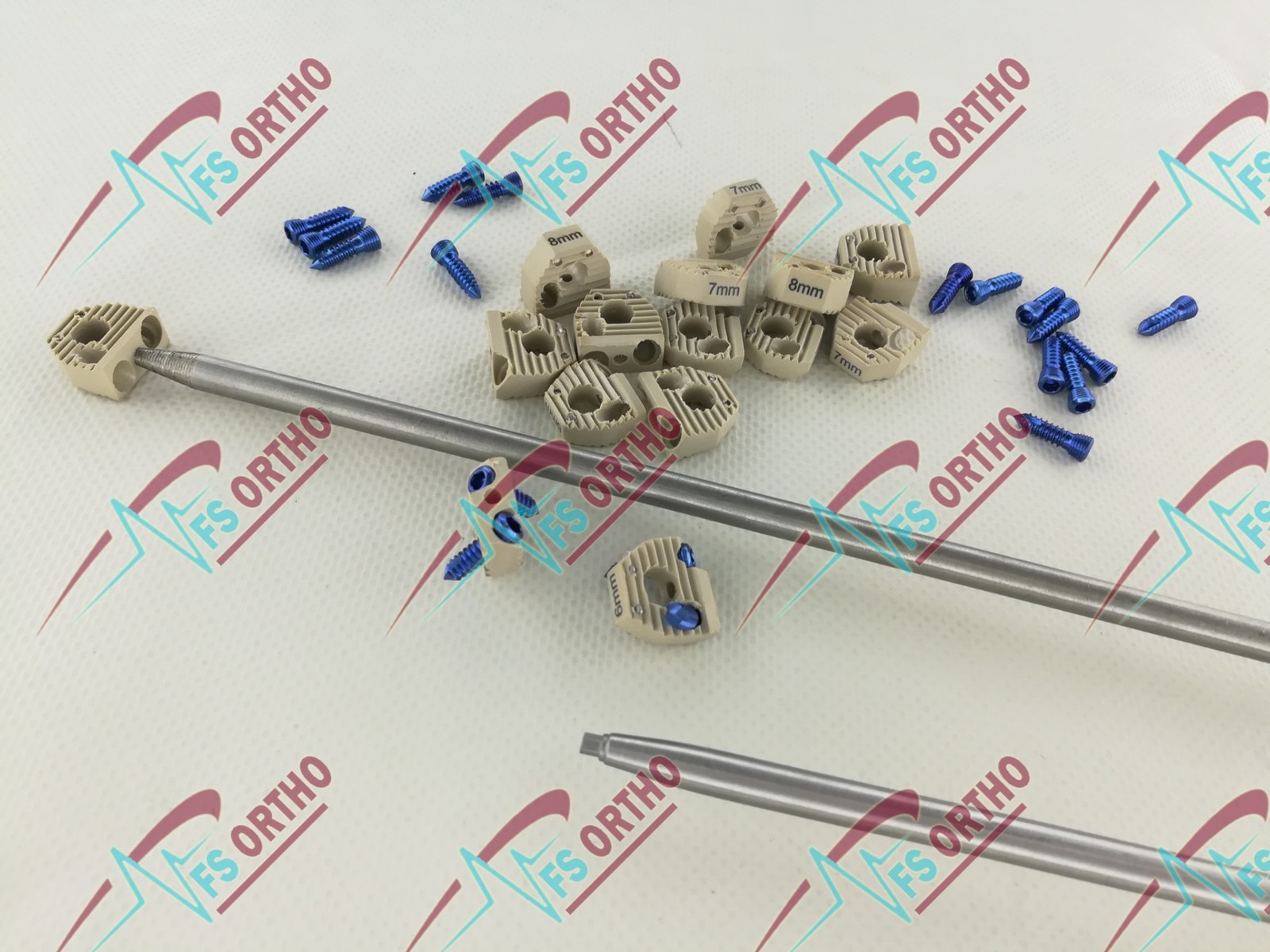 Cervical Fusion Spine Cage 5-8mm PEEK with Screws 29PC Locking Set