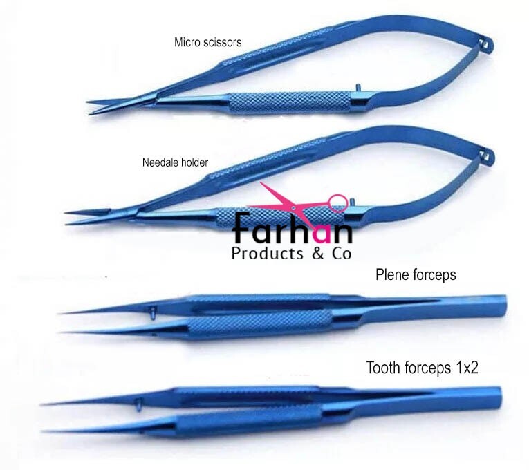 Titanium Micro Surgery instruments 7 ” inches 4 four items